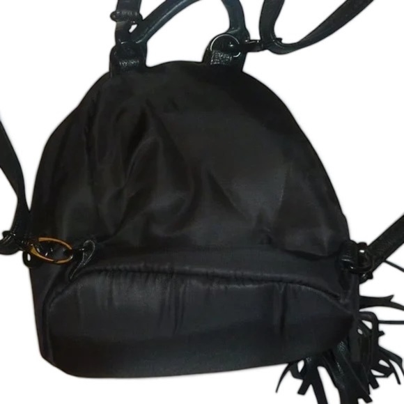 Steve Madden Black Mini Convertible Backpack Nylon, Happy Face, Lips, Peace Sign - Picture 6 of 12